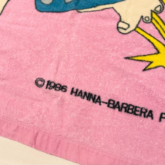 Vintage 1986 Flintstones Bedrockers Towel Fred Barney - Picture 4 of 16
